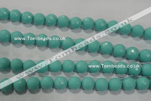 CTU2788 15.5 inches 20mm faceted round synthetic turquoise beads