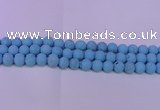 CTU2850 15.5 inches 4mm round matte turquoise beads