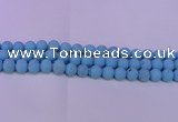 CTU2851 15.5 inches 6mm round matte turquoise beads