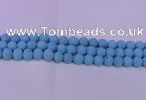 CTU2852 15.5 inches 8mm round matte turquoise beads