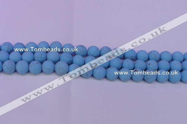 CTU2854 15.5 inches 12mm round matte turquoise beads