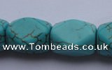 CTU29 15.5 inches 13*18mm faceted cuboid blue turquoise beads