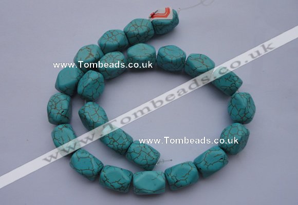 CTU29 15.5 inches 13*18mm faceted cuboid blue turquoise beads