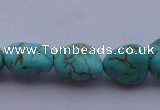 CTU30 15.5 inches 8*12mm freeform blue turquoise beads Wholesale