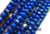 CTU3154 15 inches 6mm round gold vein howlite turquoise beads