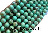 CTU3161 15 inches 6mm round gold vein howlite turquoise beads