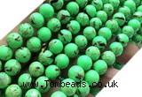 CTU3169 15 inches 8mm round gold vein howlite turquoise beads