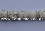 CTU35 15.5 inches 10mm round white turquoise strand beads Wholesale