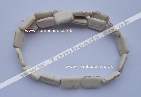 CTU37 15.5 inches 13*20mm rectangle white turquoise beads Wholesale
