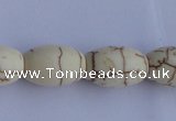 CTU38 15.5 inches 10*16mm rice shape white turquoise beads Wholesale