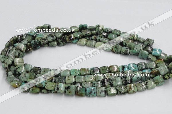 CTU410 15.5 inches 10*10mm square African turquoise beads wholesale