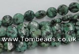 CTU415 15.5 inches 8mm flat round African turquoise beads wholesale