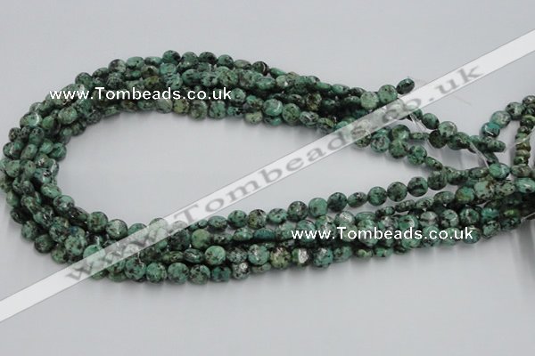 CTU415 15.5 inches 8mm flat round African turquoise beads wholesale