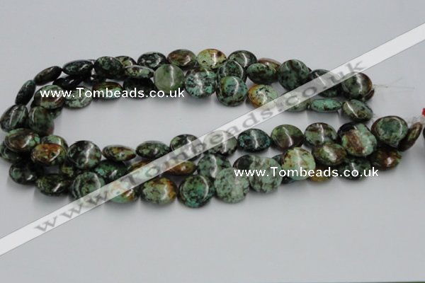 CTU416 15.5 inches 16mm flat round African turquoise beads wholesale