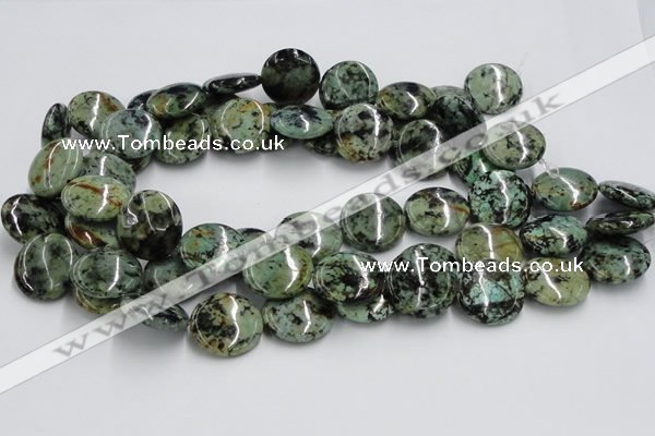 CTU418 15.5 inches 22mm flat round African turquoise beads wholesale