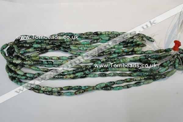 CTU486 15.5 inches 5*12mm rice African turquoise beads wholesale
