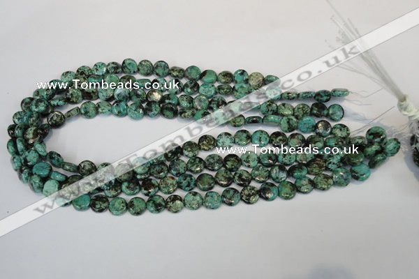 CTU490 15.5 inches 10mm flat round African turquoise beads wholesale