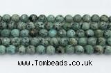 CTU519 15.5 inches 8mm faceted round African turquoise beads wholesale