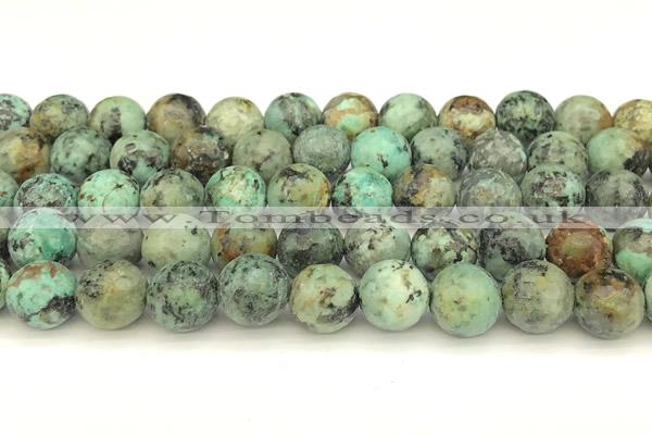 CTU528 15 inches 12mm faceted round African turquoise beads