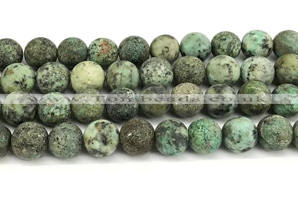 CTU534 15 inches 12mm round matte african turquoise beads
