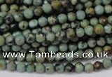 CTU550 15.5 inches 4mm faceted round African turquoise beads