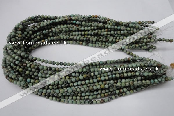 CTU550 15.5 inches 4mm faceted round African turquoise beads