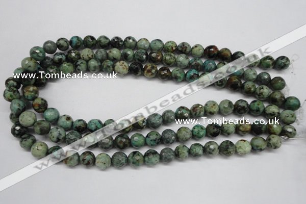 CTU552 15.5 inches 8mm faceted round African turquoise beads