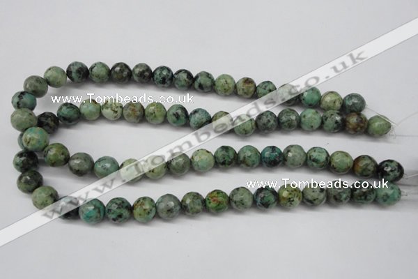 CTU554 15.5 inches 12mm faceted round African turquoise beads