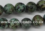 CTU555 15.5 inches 14mm faceted round African turquoise beads