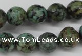 CTU555 15.5 inches 14mm faceted round African turquoise beads