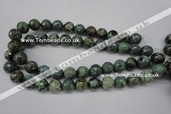 CTU556 15.5 inches 16mm faceted round African turquoise beads