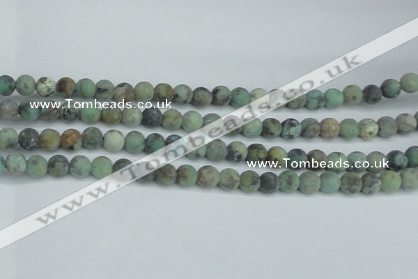 CTU564 15.5 inches 8mm round matte african turquoise beads