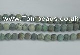 CTU566 15.5 inches 12mm round matte african turquoise beads