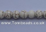 CTU67 15.5 inches 4mm round white turquoise strand beads Wholesale