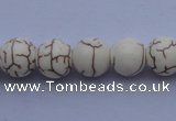 CTU68 15.5 inches 6mm round white turquoise strand beads Wholesale