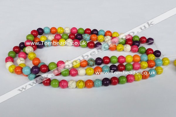 CTU702 15.5 inches 10.5mm round dyed turquoise beads wholesale