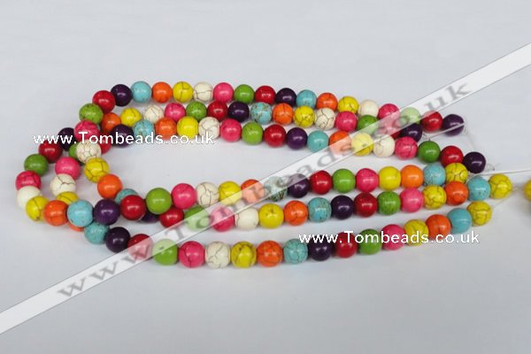 CTU703 15.5 inches 12mm round dyed turquoise beads wholesale