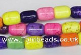 CTU709 15.5 inches 8*11mm column dyed turquoise beads wholesale