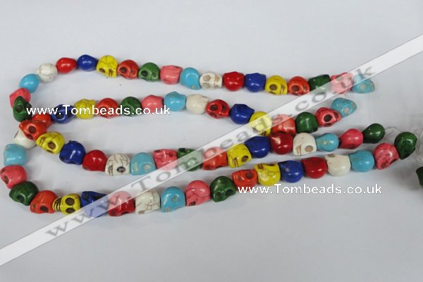 CTU711 15.5 inches 10*12*12mm skull dyed turquoise beads wholesale