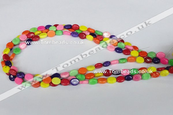 CTU715 15.5 inches 8*10mm oval dyed turquoise beads wholesale