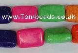 CTU719 15.5 inches 13*18mm rectangle dyed turquoise beads wholesale