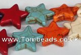 CTU727 15.5 inches 20*20mm star dyed turquoise beads wholesale