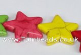 CTU728 15.5 inches 25*25mm star dyed turquoise beads wholesale