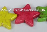 CTU729 15.5 inches 30*30mm star dyed turquoise beads wholesale