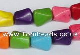 CTU742 15.5 inches 10*13mm nuggets dyed turquoise beads wholesale