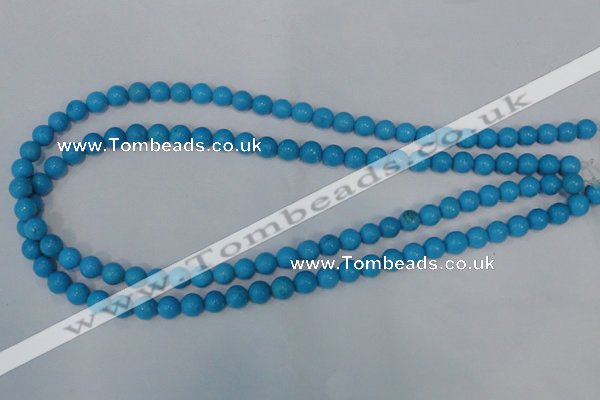 CTU823 15.5 inches 8mm round dyed turquoise beads wholesale