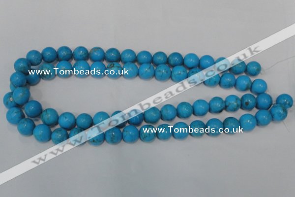 CTU825 15.5 inches 12mm round dyed turquoise beads wholesale