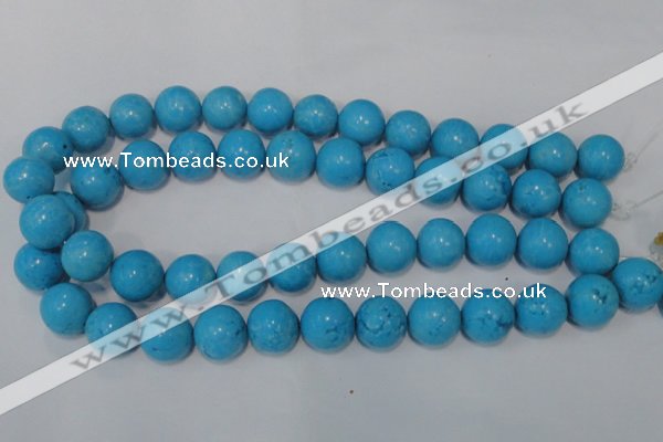 CTU826 15.5 inches 16mm round dyed turquoise beads wholesale