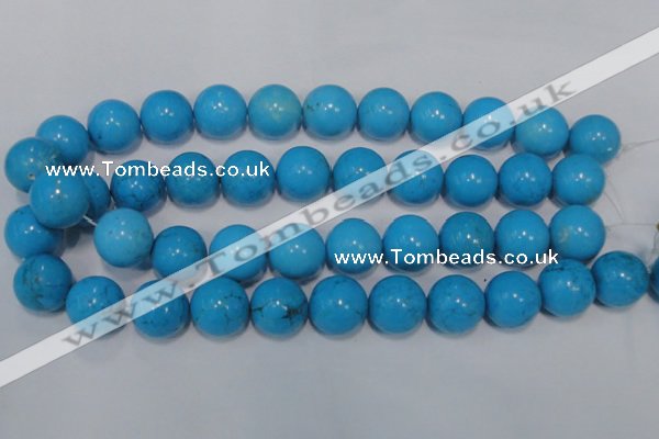 CTU827 15.5 inches 18mm round dyed turquoise beads wholesale