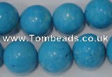 CTU855 15.5 inches 14mm round dyed turquoise beads wholesale